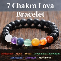 1 piece of seven-chakra volcanic stone bracelet, which can relieve stress and has an energy aura.
