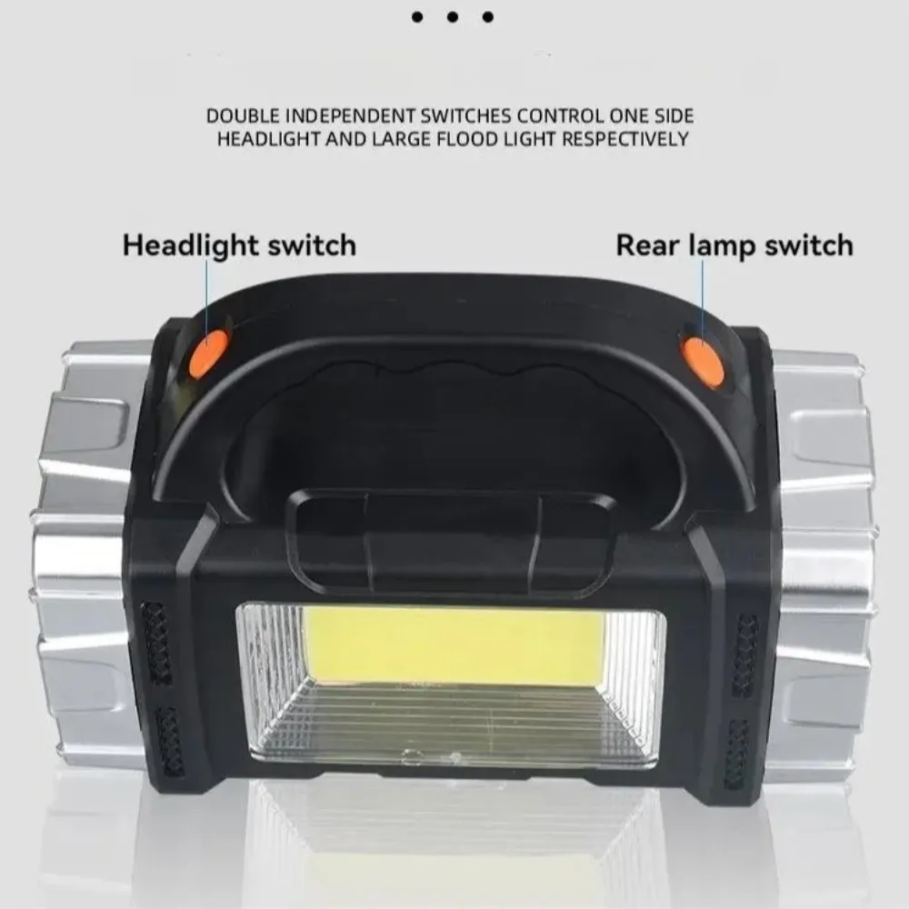 

Bright Waterproof Camping Flashlight Rechargeable Solar Charging Powerful Handheld Lantern Plastic LED Portable Mine Light Yard