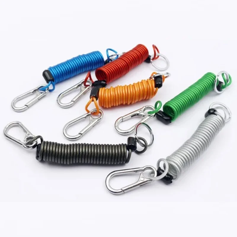 1Pc Hot Selling Retractable Safety Spring Cable Bike Lock PVC Coated Anti-theft Lanyard Spring Coil Wire Rope Disc Cable Lock