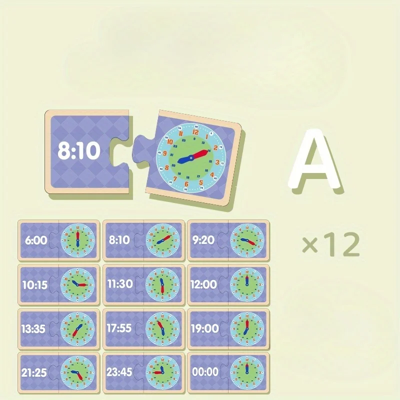 لعبة تعلم ساعة مونتيسوري للأطفال الصغار - أداة تعليمية لمرحلة ما قبل المدرسة لتعليم الوقت وتطوير الذكاء والألعاب والهدايا