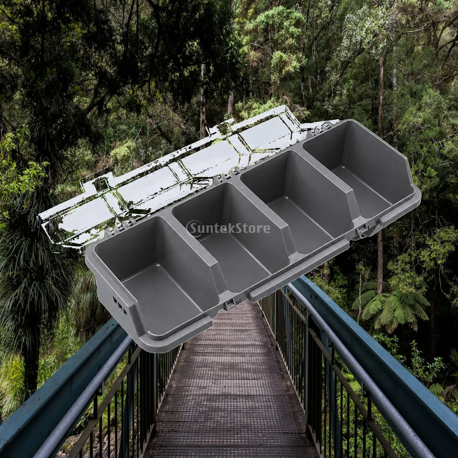 Multi Compartment Parts Storage Tray Plastic Hardware Organizer Box with Secure Front Closure for Toolbox Bench Drawer Use