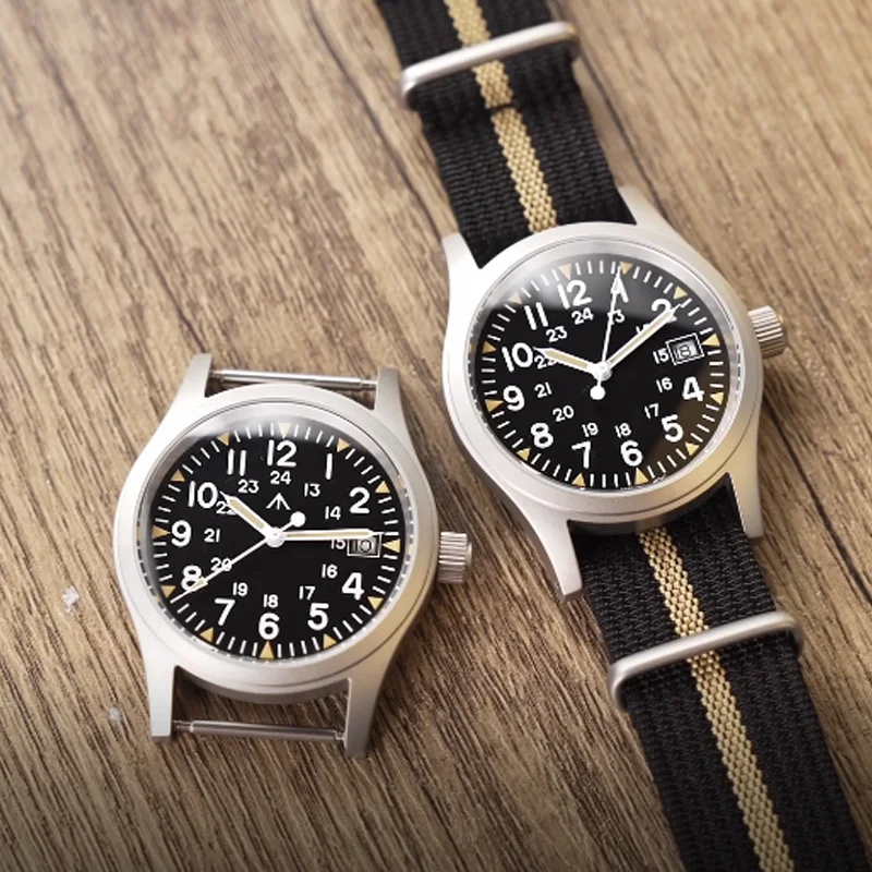 นาฬิกากลางแจ้ง Militado ML05 ขนาด 38 มม. กันน้ำลึก 100 เมตร เรืองแสงสูง กลไก Ronda 515 กระจกแซฟไฟร์ นาฬิกาข้อมือแบบทหาร