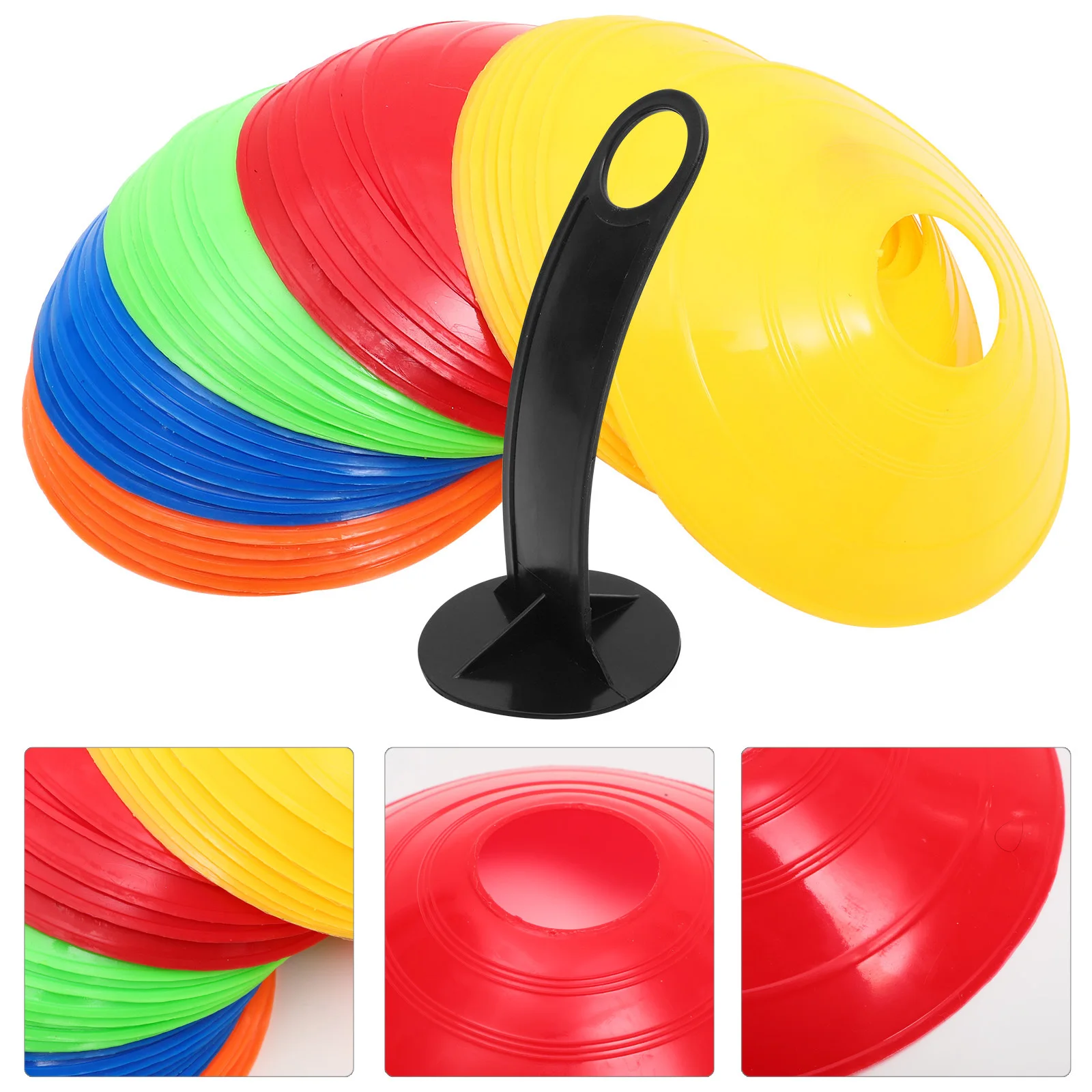

1 set Soccer Bright Football Sports Cones For Agility Training Outdoor Plastic Cones Stackable Soccer Training Disc