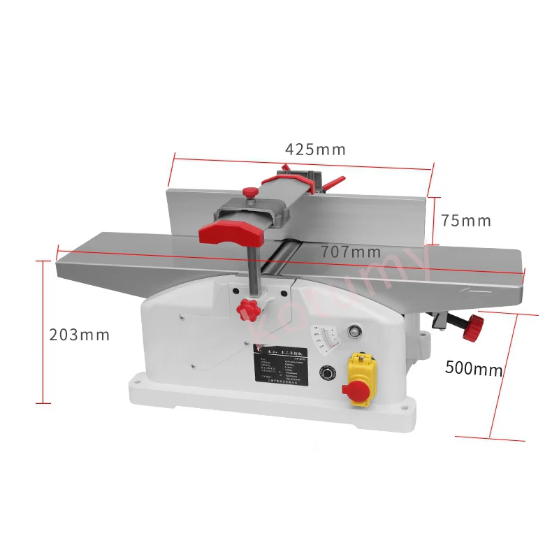 JJP-5015 wielofunkcyjna strugarka stołowa elektryczna strugarka stołowa do obróbki drewna płaska strugarka do drewna 220V 1280W