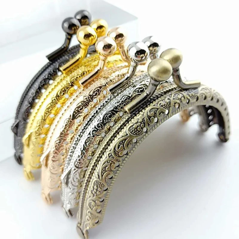 8.5cm Semicircle Metal Purse Frame Clasp Lock Handle For Bag Wallet Handle Clutch DIY Bag Accessory 5 colors Wholesale