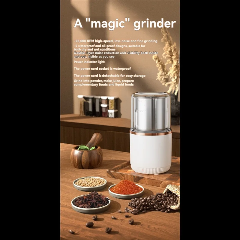 UNCL 전기 커피 그라인더 커피 및 향신료 그라인더 허브 땅콩 곡물 콩 EU 플러그 용 전기 스테인레스 스틸 그라인더