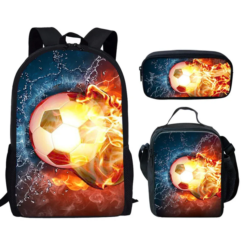 2025 Cute Soccer/Football 3D Print School Bags Set Kid Backpack Book Bag for Boys Girls Back Pack Large Shoulder Bags Rucksack