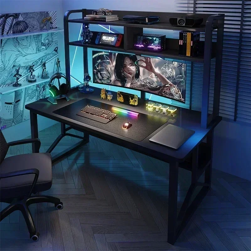 Modern Desktop Computer Table Household PC Gaming Desk Office Furniture Student Reading Writing Desk Integrated Desk Bookshelf