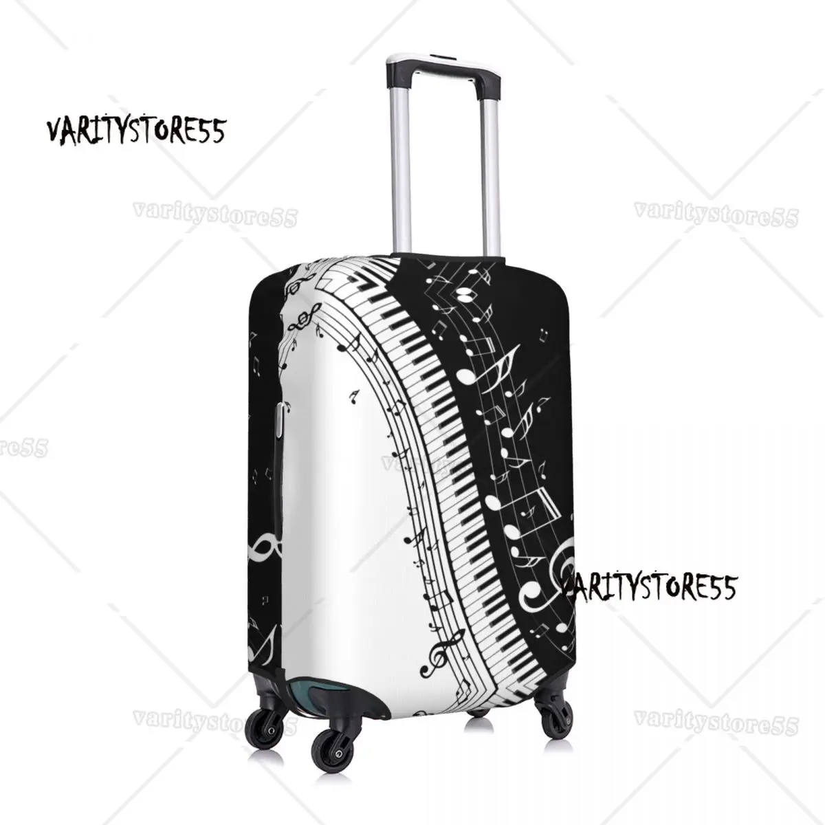 Custom Piano Keyboard Musical Notes Luggage Cover Cute Suitcase Protector Covers Suit For 18-32 inch