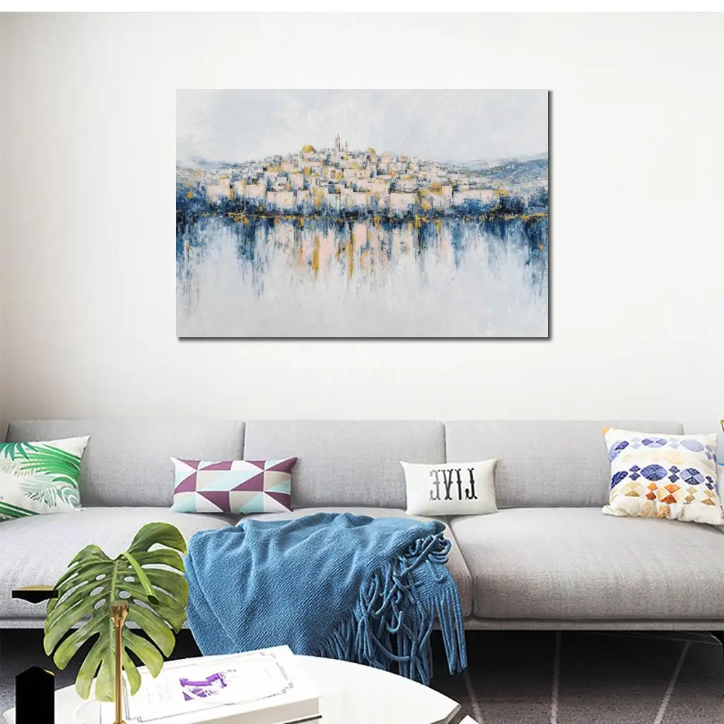 Large Abstract Western Wall Jerusalem Kotel Canvas Print Jewish Painting Judaica Wall Art for Modern Living Room Decor