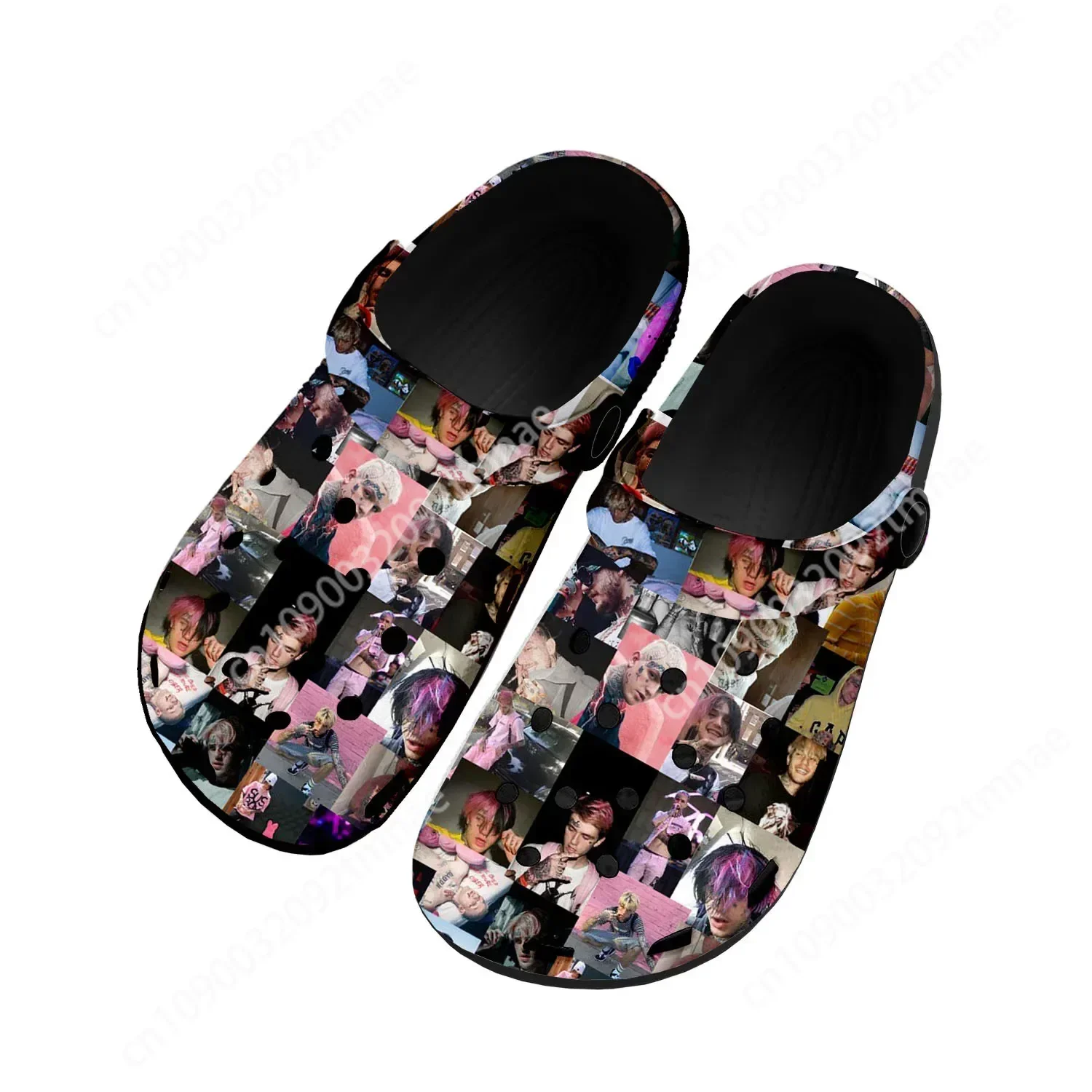 Homens e mulheres Hip Hop Rapper Lil Peep Home Tamancos, sapatos de água personalizados, tampão de jardim, chinelos de praia respirável, adolescente, quente