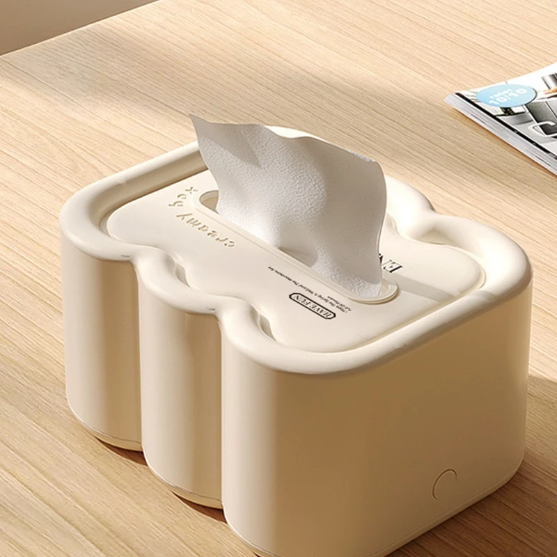 Tissue Box, Living Room Household High-end Spring Pumping Carton, Creative Desktop Lifting Napkin Storage Box