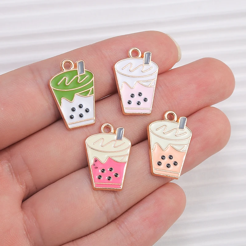 10 Stück Mix süße Sommergetränk Charms Emaille Eis Popsicle Charms Anhänger für Schmuckherstellung DIY Ohrringe Halskette Handwerk Geschenk – Detail 11