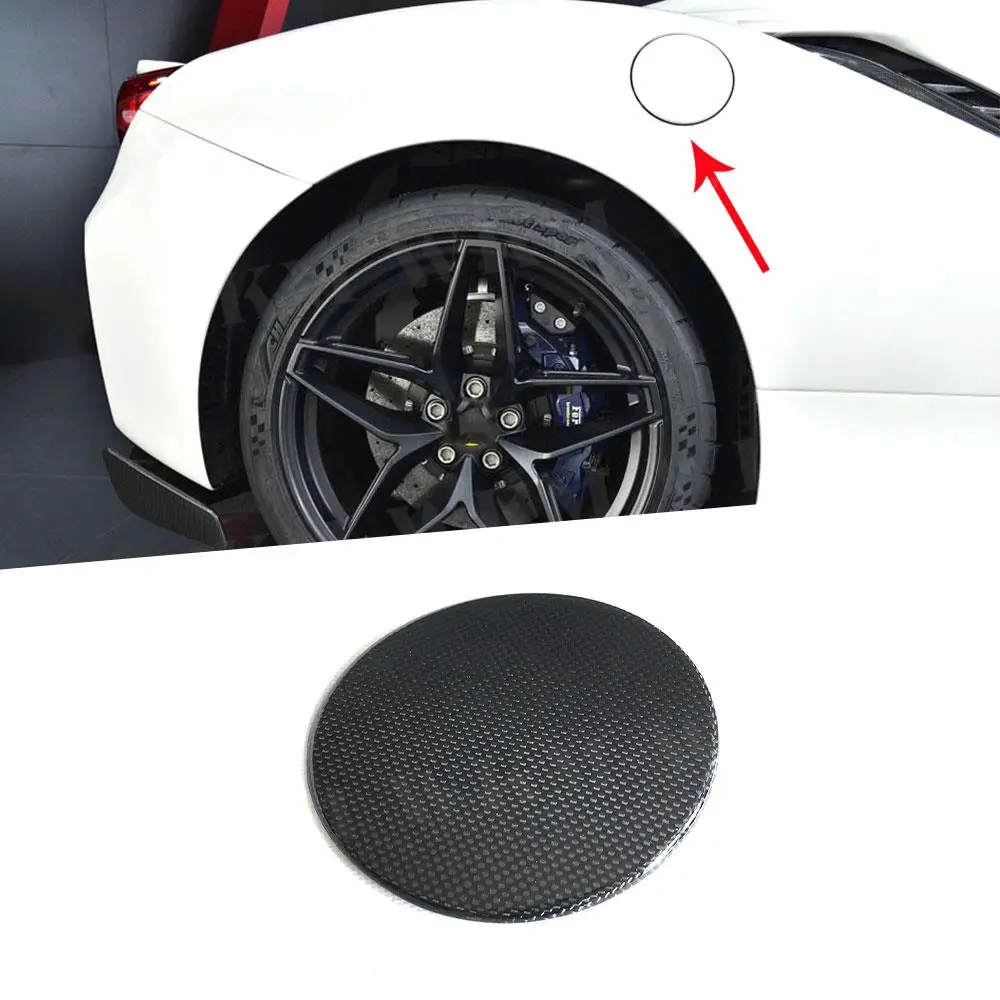 

Dry Carbon Fiber Outside Oil Filler Door Fuel Tank Cap Cover for Ferrari 488 GTB 2015-2018 Car Decoration