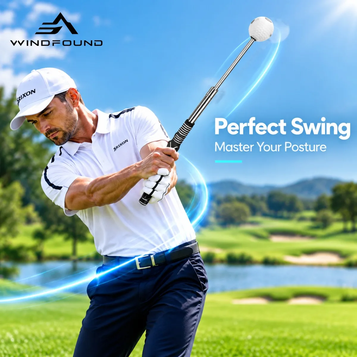 Golf Swing Practice Trainer Telescopic Sound Feedback Training Aid Beginners Left Hand Posture Corrector