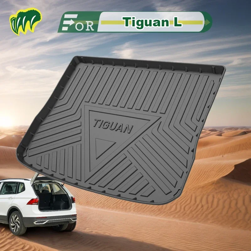 For VW Tiguan L  19 20 21 22 2009-2023 Custom Fit Car Trunk Mat All Season Black Cargo Mat 3D Shaped Laser Measured Trunk Liners