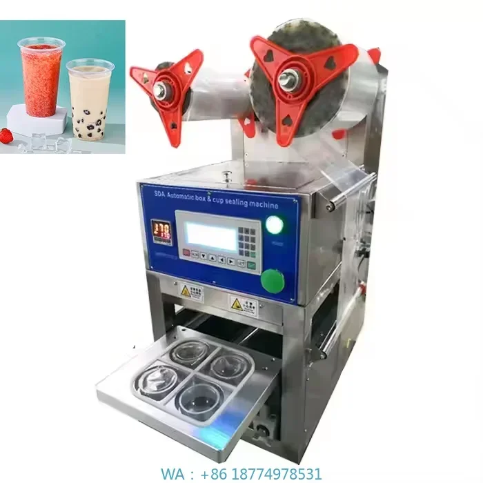 Equipamento para Chá de Bolhas de Iogurte, Máquina de Selagem de Copos de Leite Boba Totalmente Automática, Plástico Y