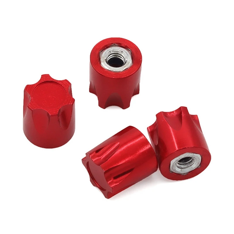 1/10 Model Car Aluminum Alloy M4 Nut Climbing Wheel Hub Nut For SCX10 90046 TRX-4 Replacement Parts Accessories Red