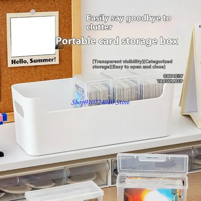 

77HD 6 Units Functional Card Storage Boxes 5 Sections Transparent Cover Office School Essential