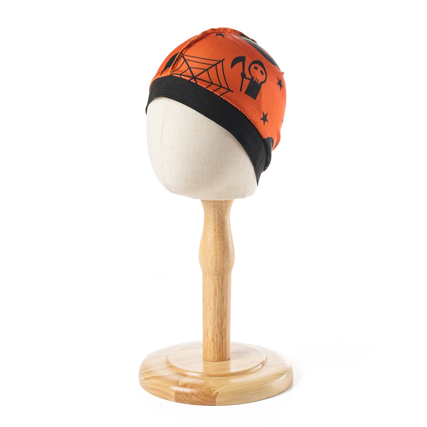 2024 neue Halloween-Druck Kinder seidige Kuppel Wellen kappe seidig Satin Kinder Motorhaube Haar abdeckung Hut Nacht Schlafmütze Haarschmuck Hut – Detail 8