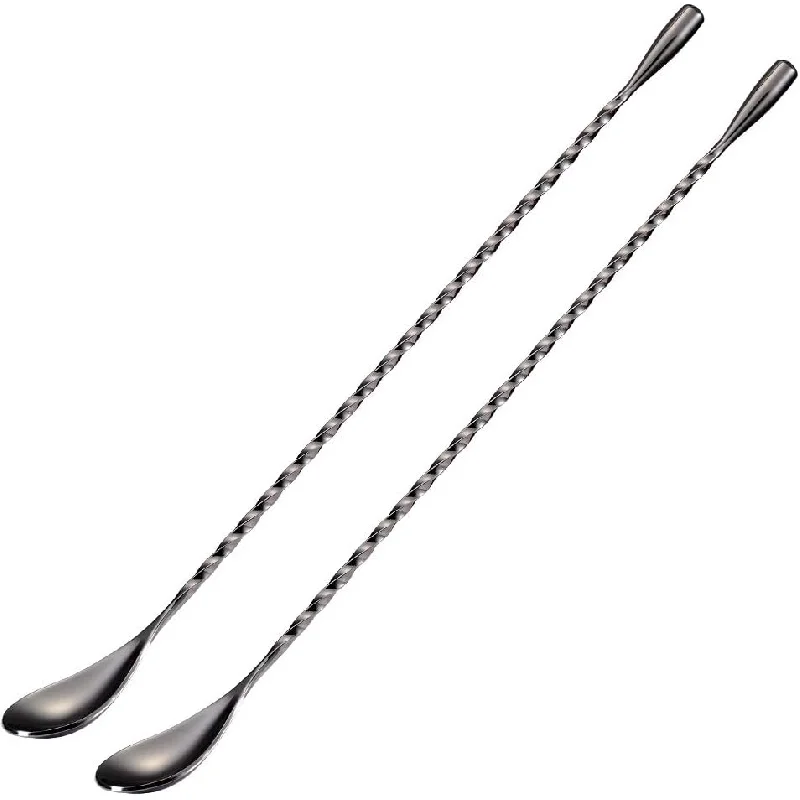 

2 штуки 12-дюймовых барных ложек, мешалка для смешивания и перемешивания с длинной ручкой, используемая для ложок для коктейлей для напитков