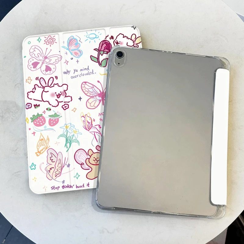 Tablet Protective Case for Ipad 10th Generation Case IPad 10.2 8th 9th Gen 9.7 5th 6th Gen IPad Air 5 Air 4 10.9 Butterfly Puppy