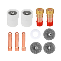 11pcs TIG Welding #10 White Ceramic Nozzle Alumina Cup Kit Torches WP17 WP18 WP26 Stubby Collets Body Gas Lens Sets