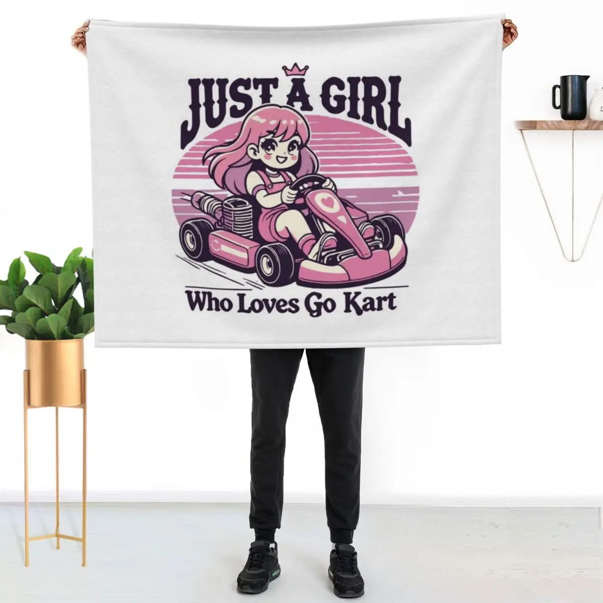 Just A Girl Who Loves Go-Kart Fun Throw Blanket Fashion Sofas Soft Big Blankets For Sofas Cute heavy to sleep Quilt Blankets