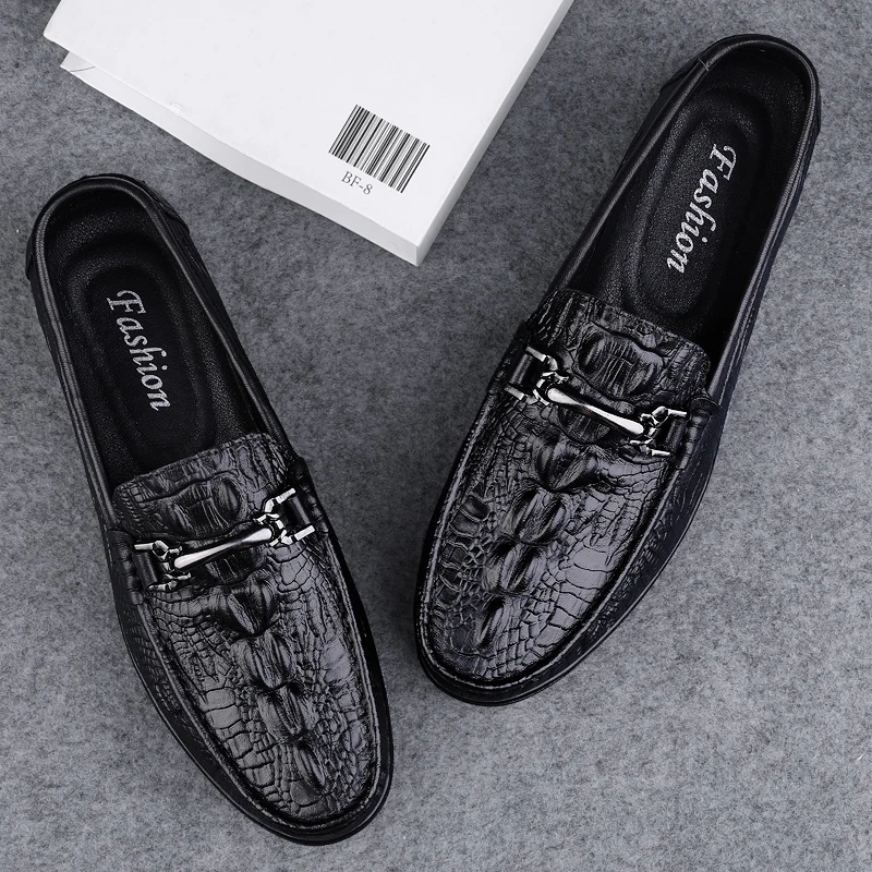 Genuine Leather Men Casual Shoes Luxury Brand New Mens Loafers Moccasins Breathable Slip on Black Driving Shoes Plus Size 37-45