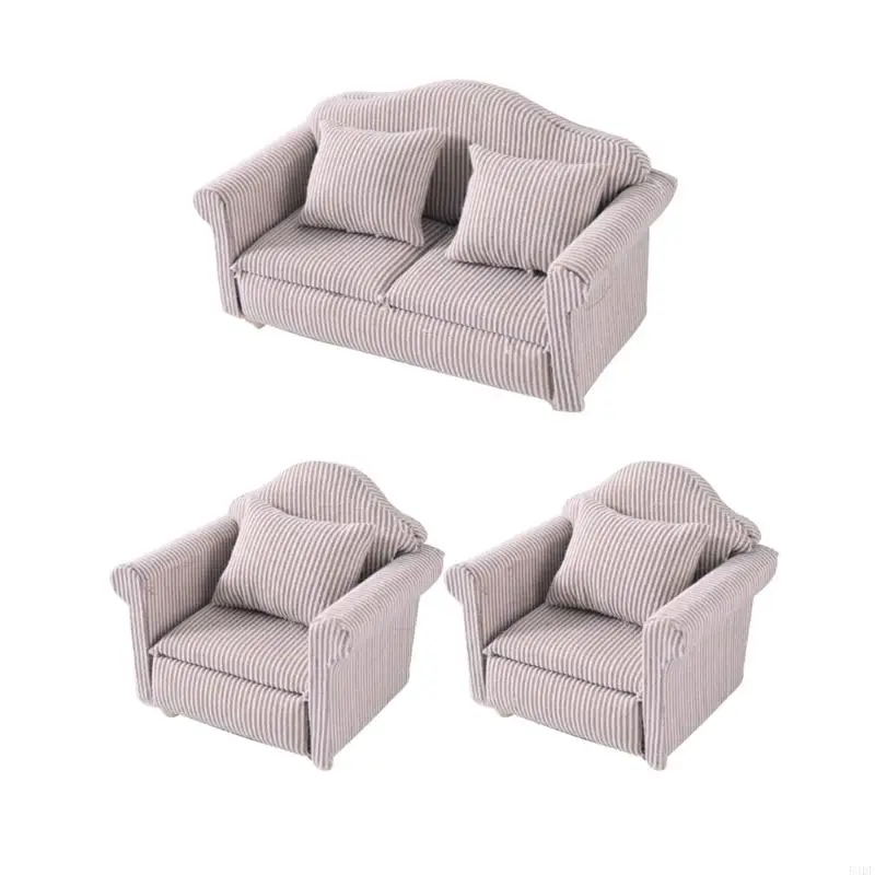 

54DF Artistic Sofa Miniature Home Decorative Model Figurine Perfect For 1/12 Dollhouses Scene Landscaping Accessories