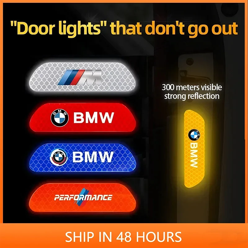 4 pz Auto Porta Adesivi Riflettenti di Sicurezza Openin Avvertimento Decalcomanie Per BMW G30 G32 G01 G02 G05 G06 G07 G26 G23 G22 F40 F20 G08 G16 M