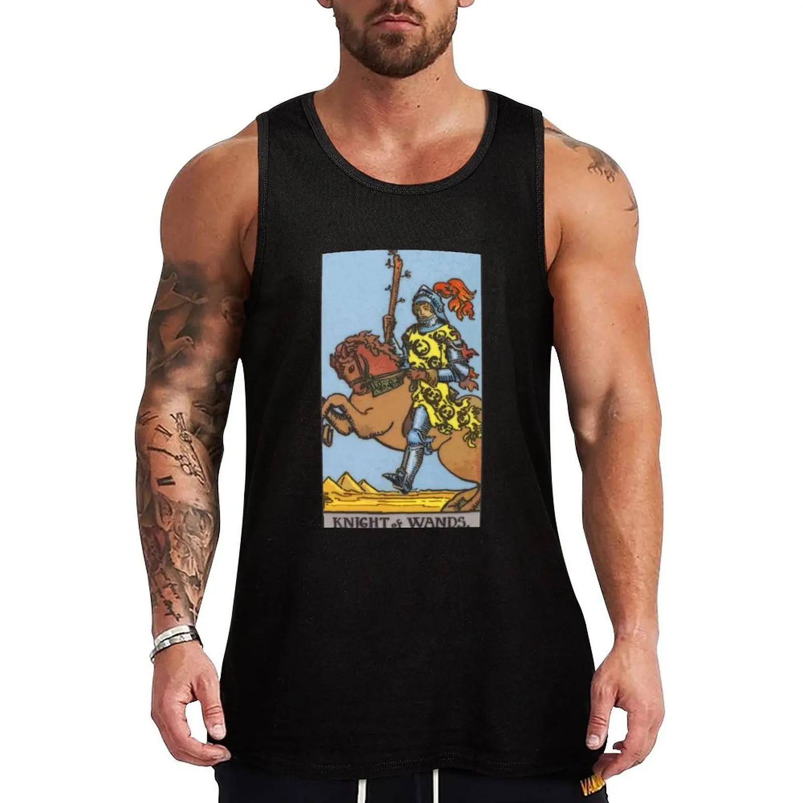 Knight of Wands Tarot Card Rider Waite Classic Tank Top mens clothing gym t-shirts man