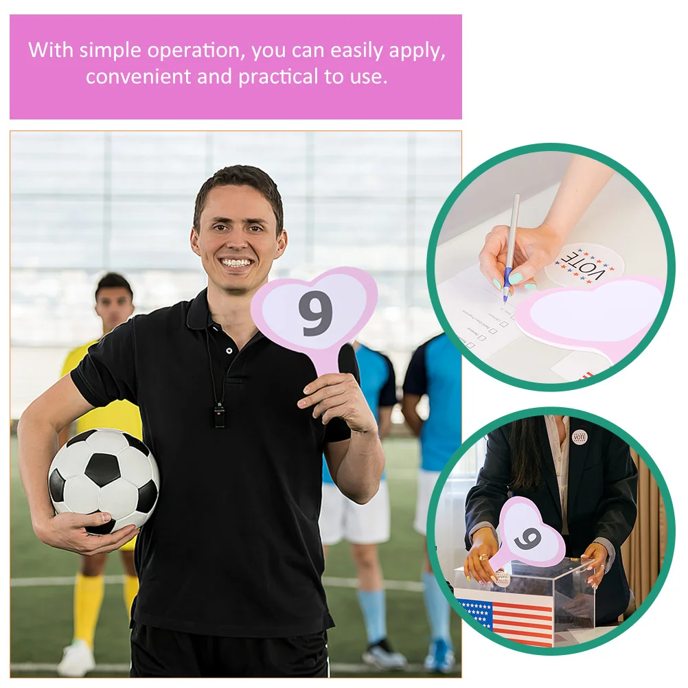 

2pcs Handheld Whiteboard Dry Erase Mini Score For Classroom Voting Face On Stick Writing Tool Reusable Large White