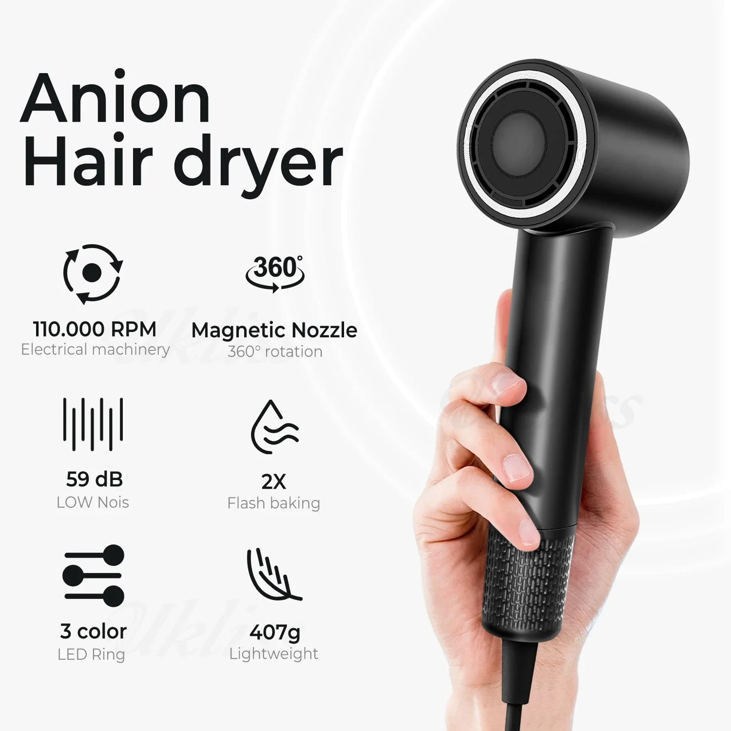 Professional High-speed Hair Dryer 110000 rpm High-speed BLDC Motor Constant Temperature Hair Care Ionic Hair Dryer