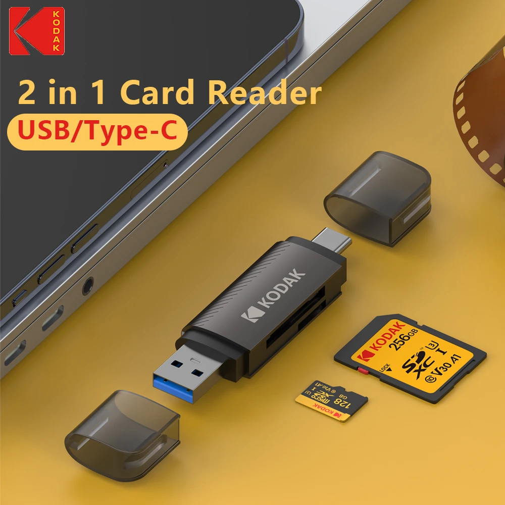 KODAK Micro SD-kaart geheugenkaart tot 100MB/s C10 U3 32GB 64GB 128GB 256GB TF-kaart 4K HD voor USB kaartlezer adapter Microsd
