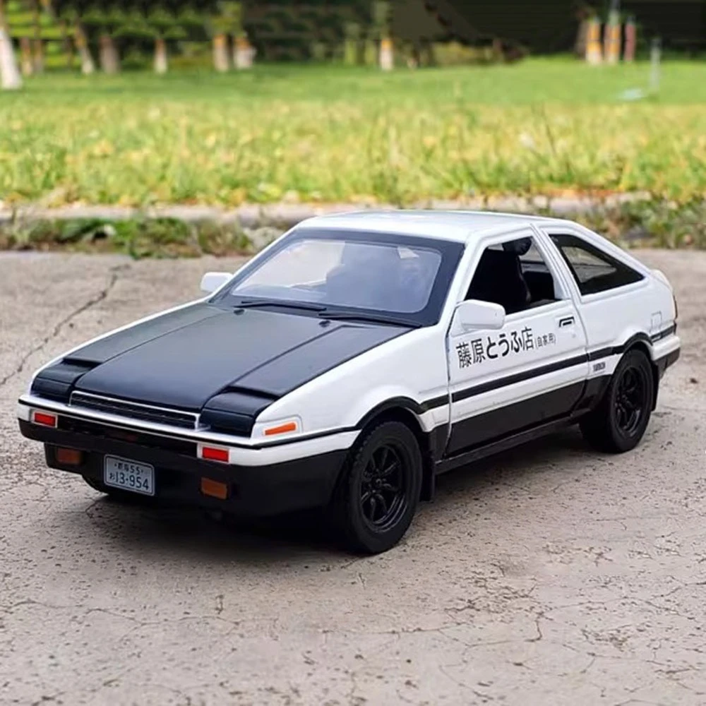 

1/32 AE86 Minicar, литая под давлением модель автомобиля, игрушки, откатный звук, свет, двери, открывающиеся игрушки, серия подарков на день рождения для мальчиков, коллекция