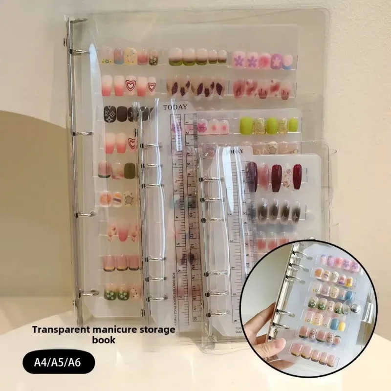 Nagelkunst-Aufbewahrungs- und Präsentationsalbum: DIY-Editor, einfaches Nagelkunst-Aufbewahrungswerkzeug, staubdicht, große Kapazität, Nagelkunst-Organizer – Detail 1