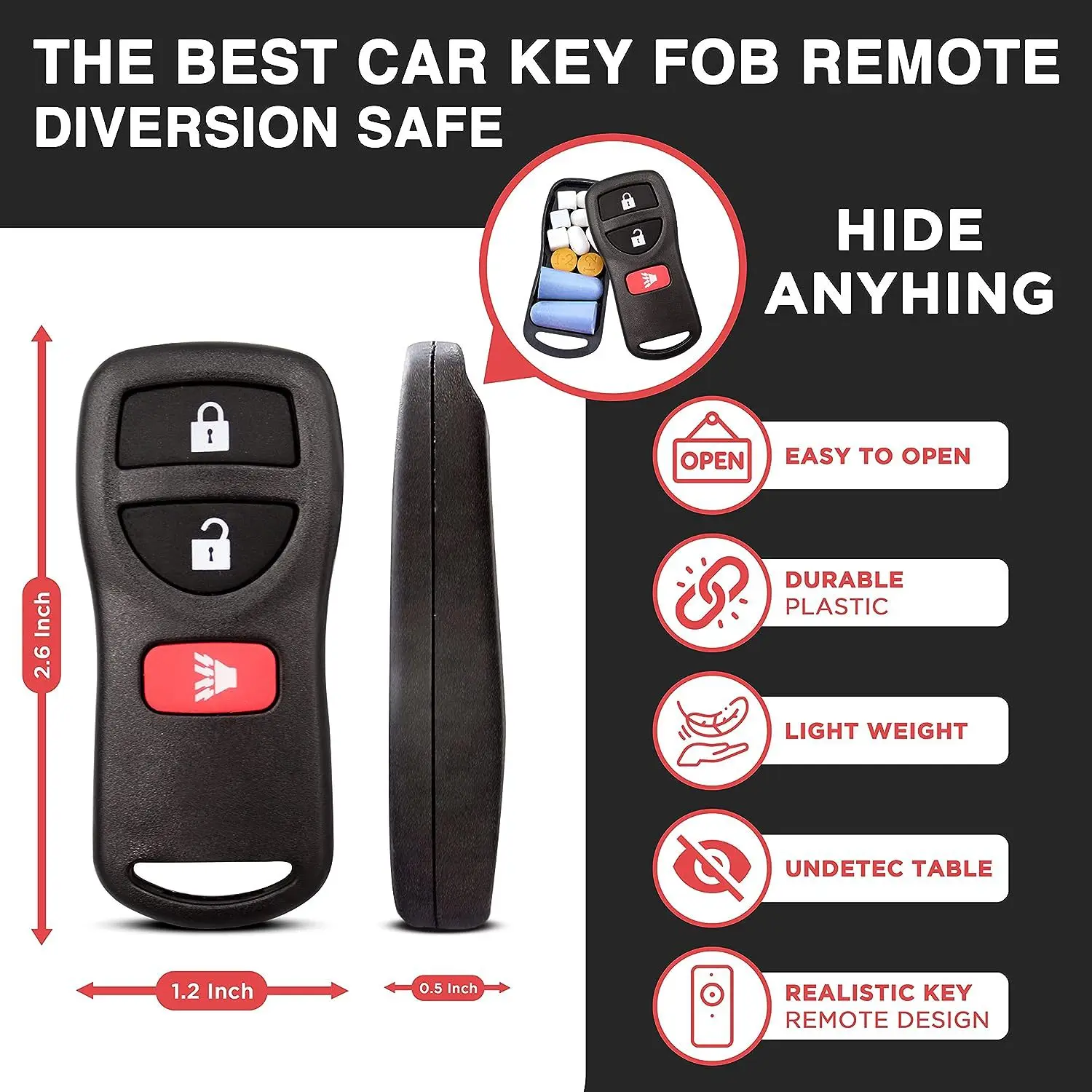 Portable Storage Storage Box Simulated Car Key Storage Hidden Private Money Hidden Medicine Fake Key Storage Hidden Pill Box