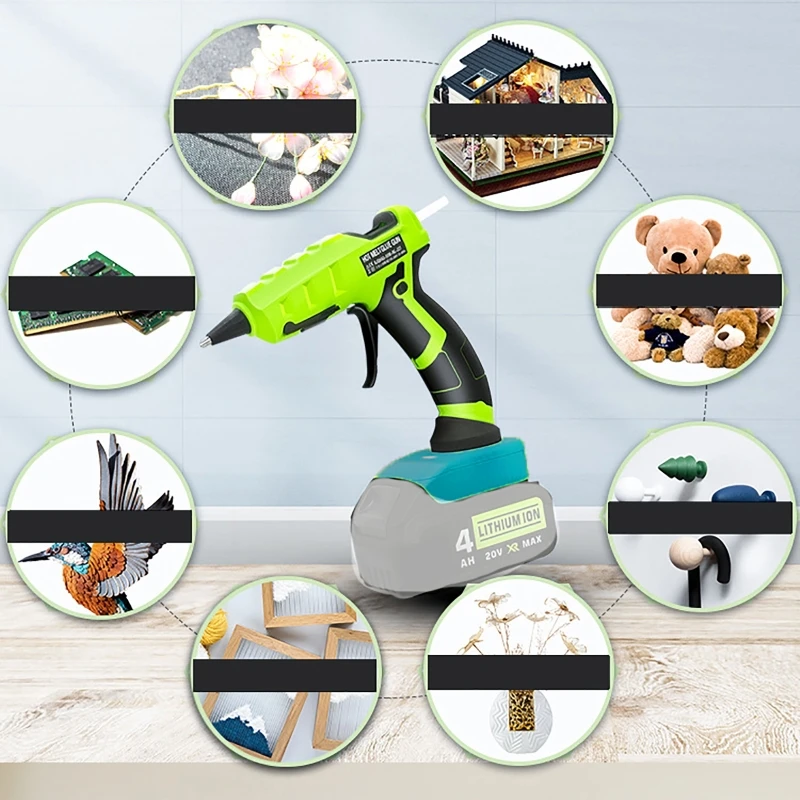 Cordless Hot Glue Gun for Makita 18V Battery Glue Stick Set for Arts DIY Electric Hot Melt Glue Gun Repair Tool with 30pcs 7mm