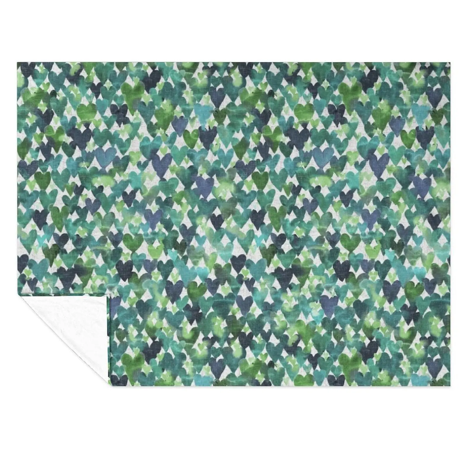

Green at heart, 1000 watercolor hearts! Throw Blanket Stuffeds Softest Luxury Bed Blankets