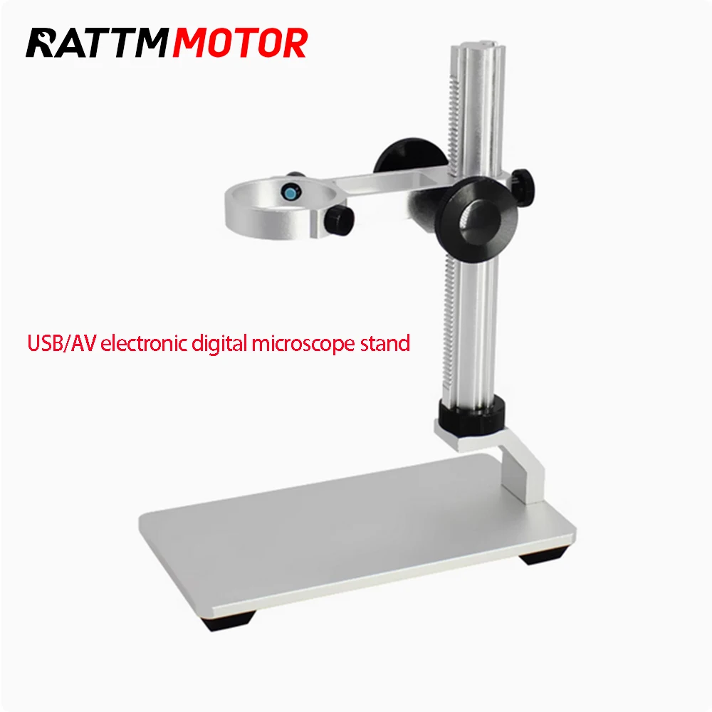 Microscopio digital electrónico USB/AV, soporte de aleación de aluminio, elevador de mano universal, soporte ajustable, mesa de embudo