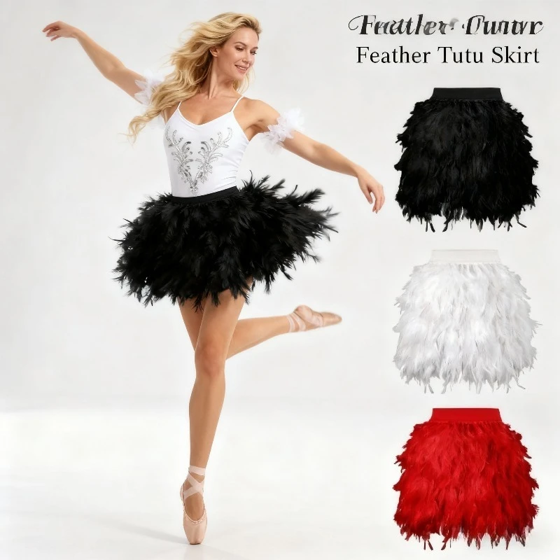 Chicken Feather Skirt Short Skirt Feather Skirt Stage Clothing Performance Clothing Street Style Irregular Skirt
