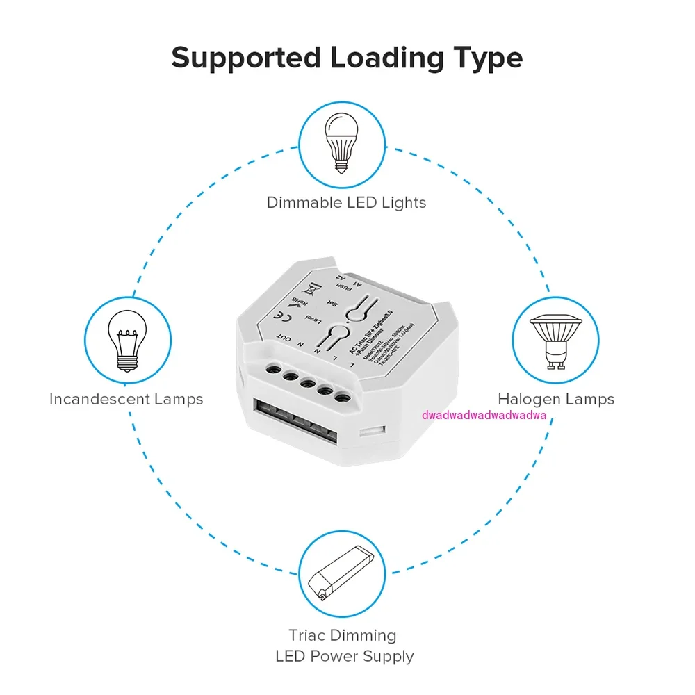 Triac Dimmer LED Controller AC110V 240V Tuya Smart Life WiFi Zigbee 3.0 RF Push Switch Control 2.4G Remote Alexa Google 154-308W