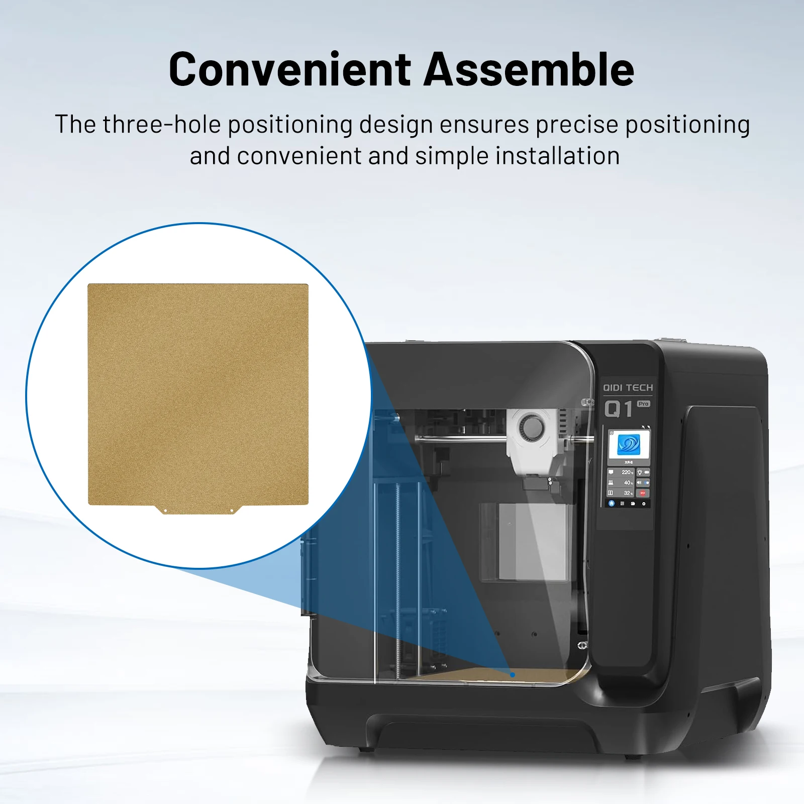 For QIDI Q1 Pro Build Plate  Double Side PEO PET PEI Powder Coated Spring Steel Sheet 250x250mm 3D Printer Accessories Heat Bed