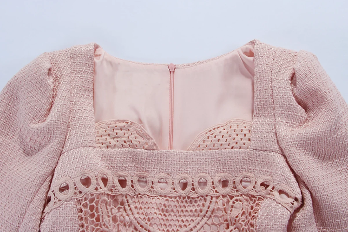 فستان نسائي للحفلات الراقصة على الطراز الفرنسي ، للسيدات أنيق ، بأكمام طويلة ، مطرز ، نحيف ، تنورة قصيرة ، فساتين حفلات سهرة نسائية #5