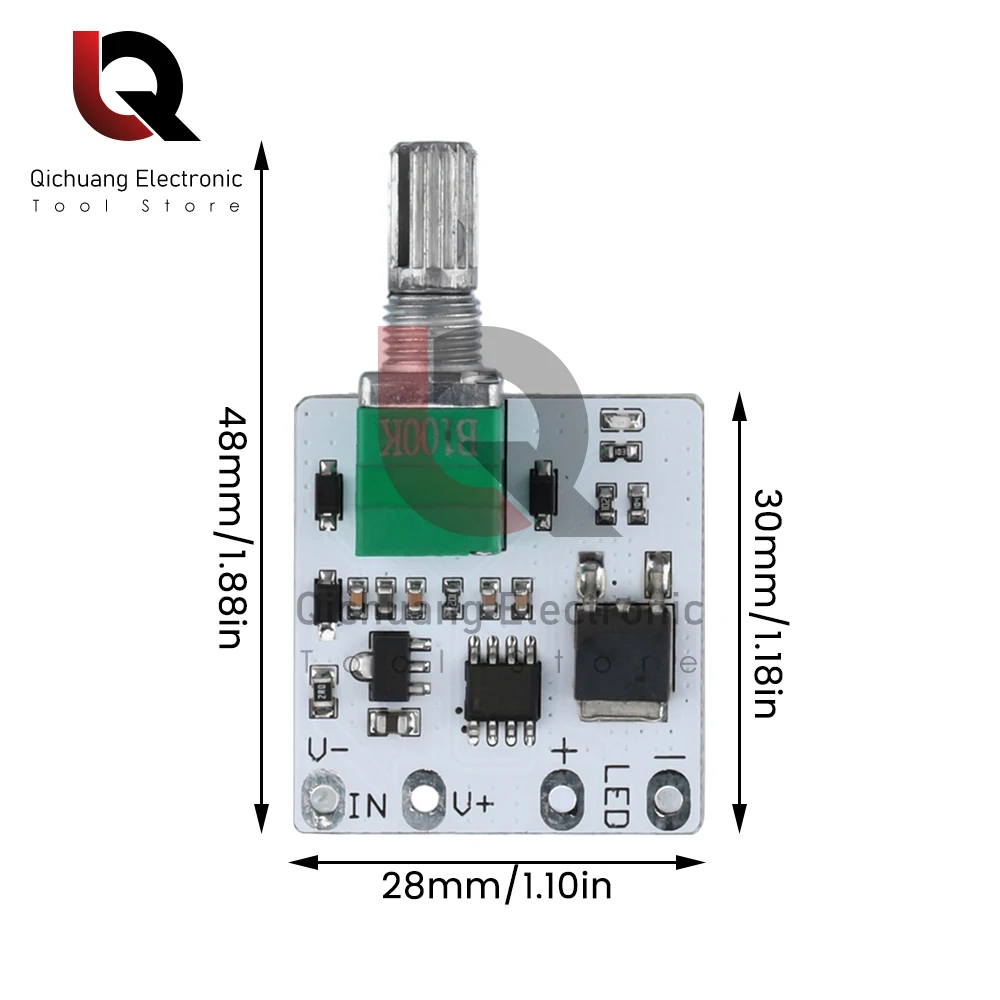 LED Mini Dimmer Constant Voltage Light Bar Microscope Live Fill Light Small Desk Lamp Knob Potentiometer Stepless Module