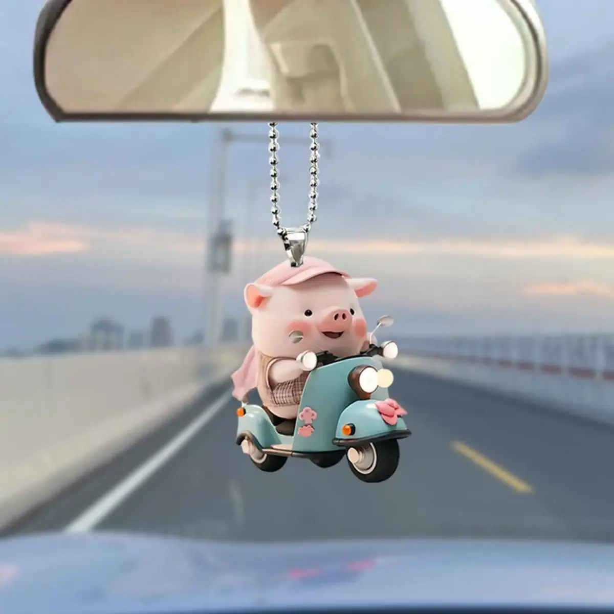 Cute pig car pendant, car rearview mirror pendant, backpack pendant, key chain, jewelry, car decoration accessories, gifts