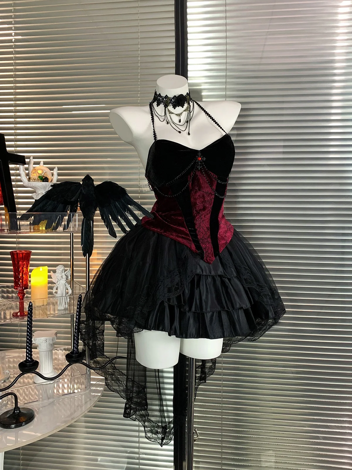 k القوطية Sle الذيل ort تنورة loween تأثيري orm مثير الرجعية ort الدكتور كعكة تنورة ألياف البوليستر ربيع الخريف...