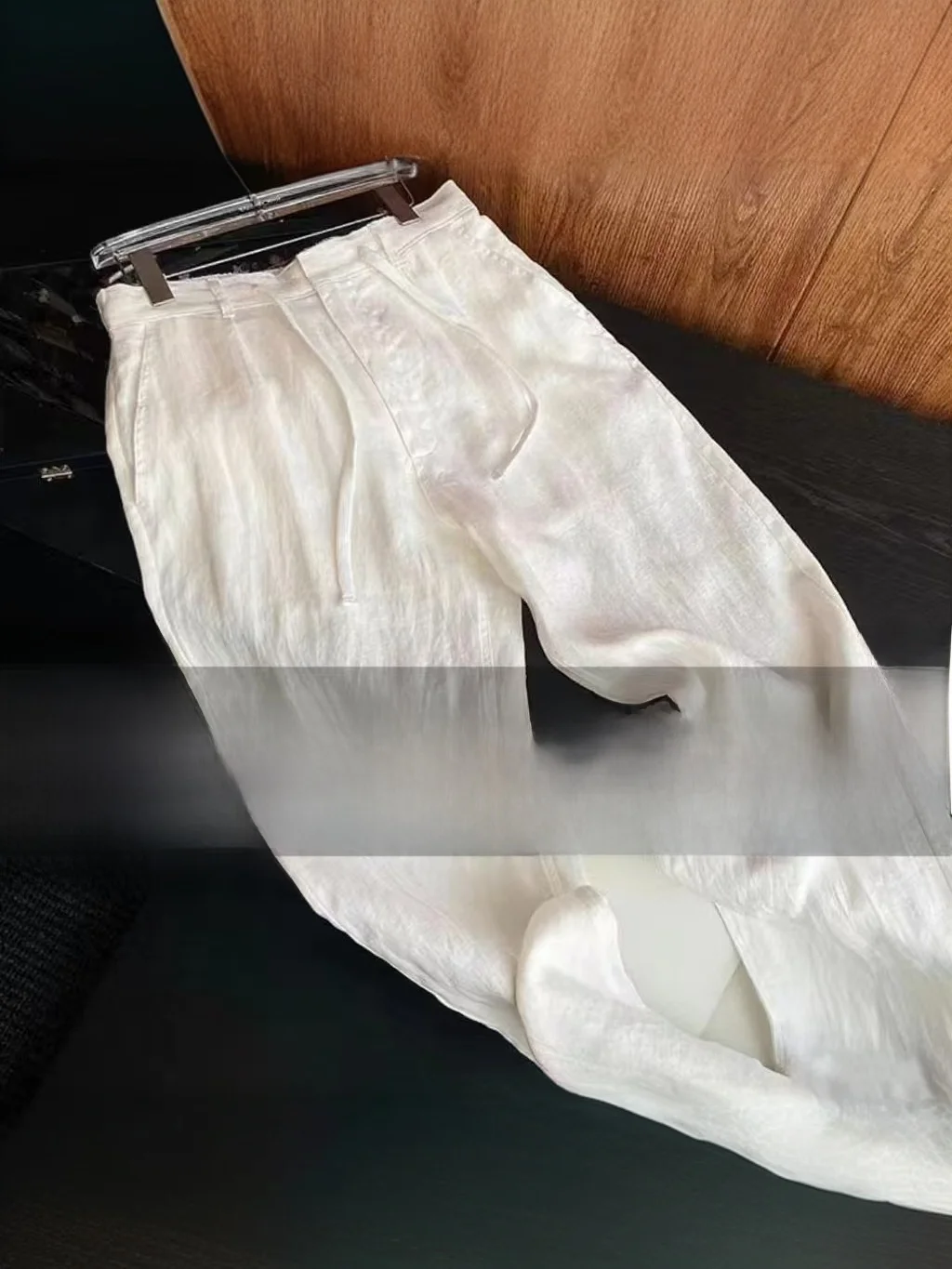 Slimming Effect Linen Summer Thin Straight Leg Casual Pants Minimalist Style Versatile High Waist Elastic Comfortable Fashion...