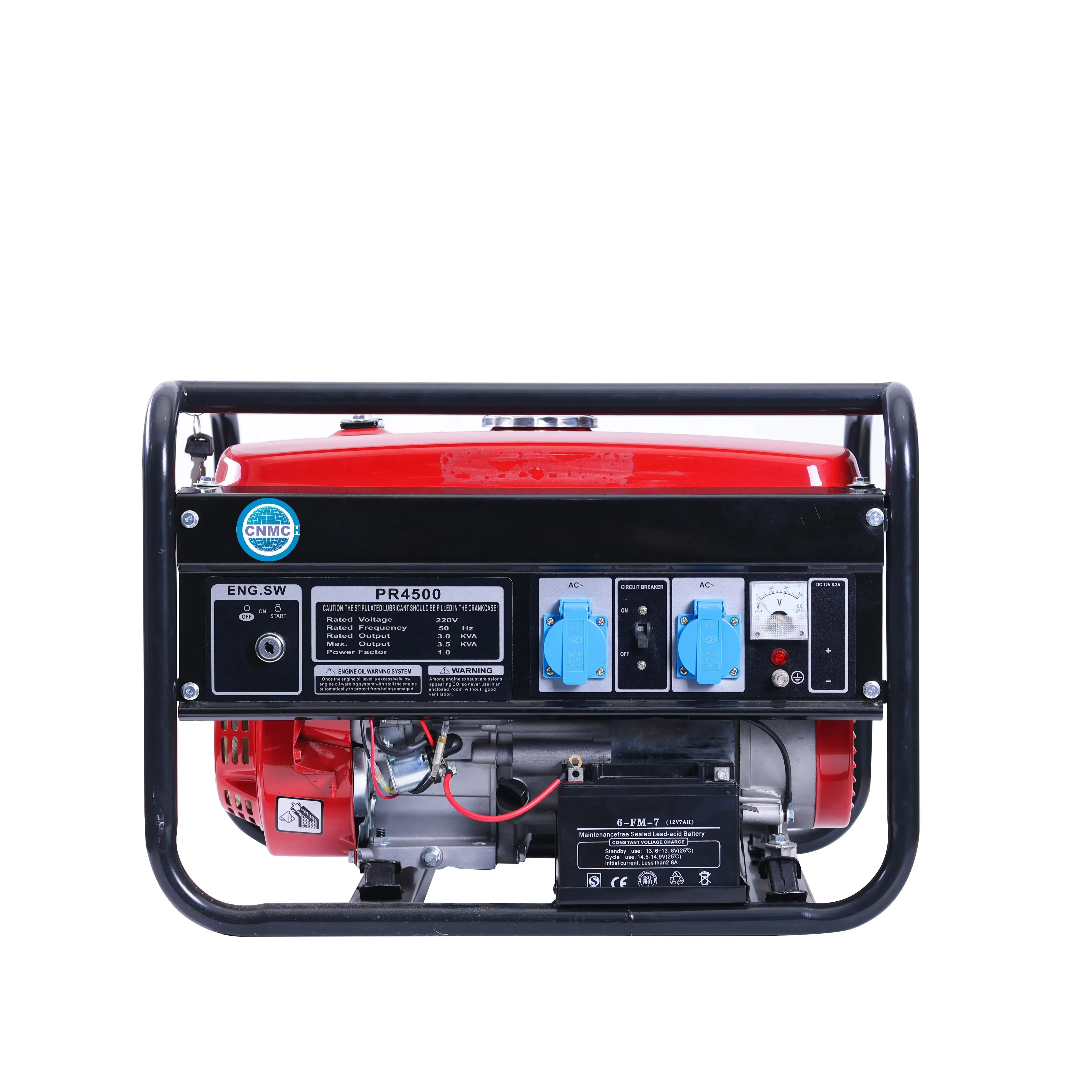 

2000Watt Generator, Brush Excitation, 4-Stroke Electric start 1 cylinder 220cc Air-Cooled, for Household Use